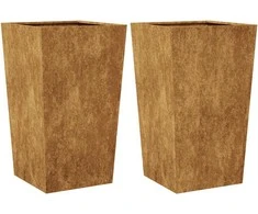 Sodo vazonai 2 vnt 45x45x75 cm oro sąlygoms atsparus plienas
