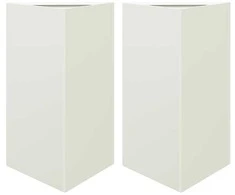 Sodo loveliai, 2vnt., balti, 50x43x75cm, plienas, trikampiai