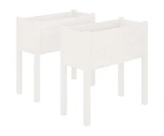 Sodo loveliai, 2vnt., balti, 70x31x70cm, pušies masyvas