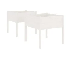 Sodo loveliai, 2vnt., balti, 70x70x70cm, pušies masyvas