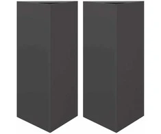 Sodo loveliai, 2vnt., juodi, 40x34,5x75cm, plienas, trikampiai