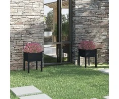 Sodo loveliai, 2vnt., juodi, 50x50x70cm, pušies masyvas