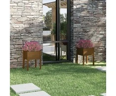 Sodo loveliai, 2vnt., medaus rudi, 50x50x70cm, pušies masyvas