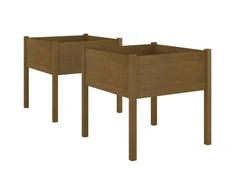 Sodo loveliai, 2vnt., medaus rudi, 70x70x70cm, pušies masyvas