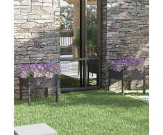 Sodo loveliai, 2vnt., pilki, 70x70x70cm, pušies masyvas