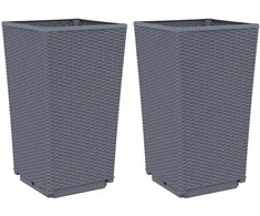 Sodo loveliai, 2vnt., pilkos spalvos, 32,5x32,5x57cm, PP