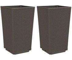 Sodo loveliai, 2vnt., rudos spalvos, 32,5x32,5x57cm, PP