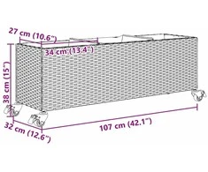 Sodo loveliai su ratukais, 2vnt., juodi, 107x32x38cm, ratanas