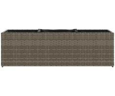 Sodo loveliai su vazonais, 2vnt., pilki, 105x30x32cm, ratanas