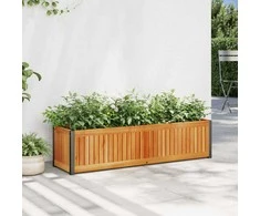 Sodo lovelis, 110x30x27,5cm, akacijos medienos masyvas/plienas
