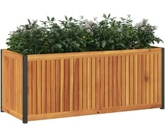 Sodo lovelis, 110x45x44cm, akacijos medienos masyvas ir plienas