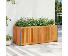 Sodo lovelis, 110x45x44cm, akacijos medienos masyvas ir plienas