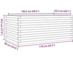 Sodo lovelis, 110x60x45,5cm, pušies medienos masyvas