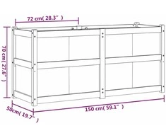 Sodo lovelis, 150x50x70cm, impregnuota pušies mediena