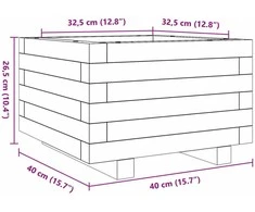 Sodo lovelis, 40x40x26,5cm, impregnuota pušies mediena
