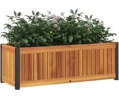 Sodo lovelis, 80x30x27,5cm, akacijos medienos masyvas/plienas