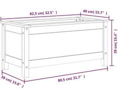 Sodo lovelis, 82,5x40x39cm, pušies medienos masyvas