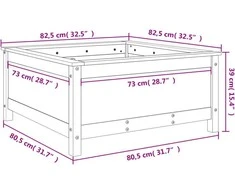 Sodo lovelis, 82,5x82,5x39cm, douglas eglės medienos masyvas