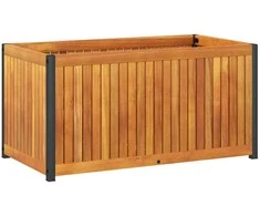 Sodo lovelis, 85x45x44cm, akacijos medienos masyvas ir plienas