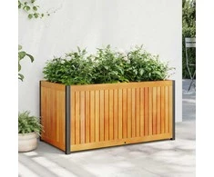 Sodo lovelis, 85x45x44cm, akacijos medienos masyvas ir plienas