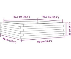 Sodo lovelis, 90x90x23cm, impregnuota pušies mediena