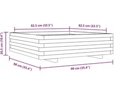 Sodo lovelis, 90x90x26,5cm, douglas eglės medienos masyvas