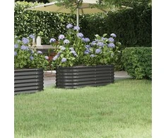 Aukštas sodo lovelis, antracito, 114x40x36cm, plienas
