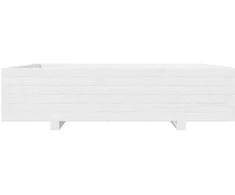 Sodo lovelis, baltas, 100x100x26,5cm, pušies medienos masyvas