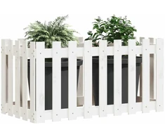 Sodo lovelis, baltas, 100x50x70cm, pušis, tvorelės dizaino