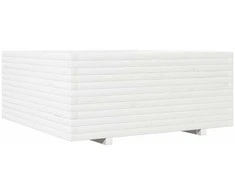 Sodo lovelis, baltas, 110x110x49,5cm, pušies medienos masyvas