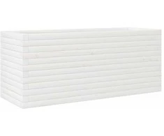 Sodo lovelis, baltas, 110x40x45,5cm, pušies medienos masyvas