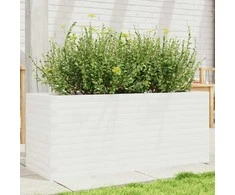 Sodo lovelis, baltas, 110x40x45,5cm, pušies medienos masyvas