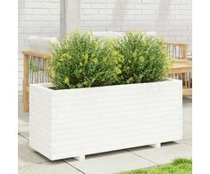 Sodo lovelis, baltas, 110x40x49,5cm, pušies medienos masyvas