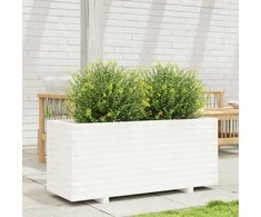 Sodo lovelis, baltas, 110x40x49,5cm, pušies medienos masyvas