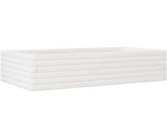 Sodo lovelis, baltas, 110x60x23cm, pušies medienos masyvas