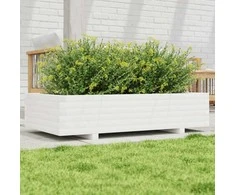 Sodo lovelis, baltas, 110x60x26,5cm, pušies medienos masyvas