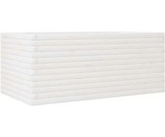 Sodo lovelis, baltas, 110x60x46cm, pušies medienos masyvas
