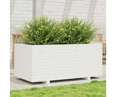 Sodo lovelis, baltas, 110x60x49,5cm, pušies medienos masyvas