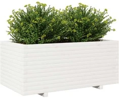 Sodo lovelis, baltas, 110x60x49,5cm, pušies medienos masyvas