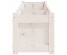 Sodo lovelis, baltas, 150x31x31cm, pušies medienos masyvas