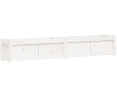 Sodo lovelis, baltas, 180x31x31cm, pušies medienos masyvas