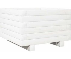 Sodo lovelis, baltas, 40x40x26,5cm, pušies medienos masyvas