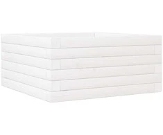 Sodo lovelis, baltas, 50x50x23cm, pušies medienos masyvas