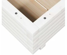 Sodo lovelis, baltas, 50x50x26,5cm, pušies medienos masyvas