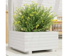 Sodo lovelis, baltas, 50x50x26,5cm, pušies medienos masyvas