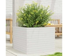 Sodo lovelis, baltas, 60x60x45,5cm, pušies medienos masyvas