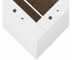 Sodo lovelis, baltas, 60x60x72,5cm, pušies medienos masyvas