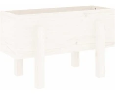Sodo lovelis, baltas, 62x30x38cm, pušies medienos masyvas