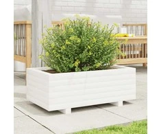 Sodo lovelis, baltas, 70x40x26,5cm, pušies medienos masyvas