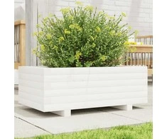 Sodo lovelis, baltas, 70x40x26,5cm, pušies medienos masyvas